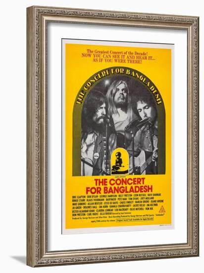 The Concert for Bangladesh, from Left: George Harrison, Leon Russell, Bob Dylan, 1972-null-Framed Art Print