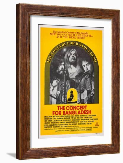 The Concert for Bangladesh, from Left: George Harrison, Leon Russell, Bob Dylan, 1972-null-Framed Art Print