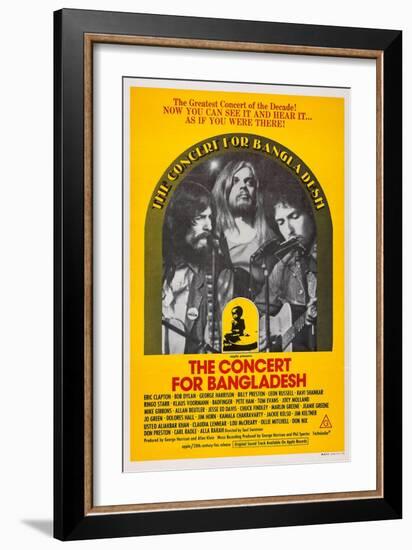 The Concert for Bangladesh, from Left: George Harrison, Leon Russell, Bob Dylan, 1972-null-Framed Art Print