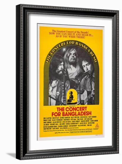 The Concert for Bangladesh, from Left: George Harrison, Leon Russell, Bob Dylan, 1972-null-Framed Art Print