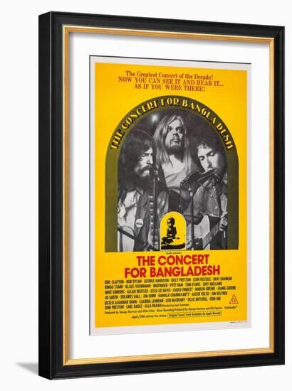 The Concert for Bangladesh, from Left: George Harrison, Leon Russell, Bob Dylan, 1972-null-Framed Art Print