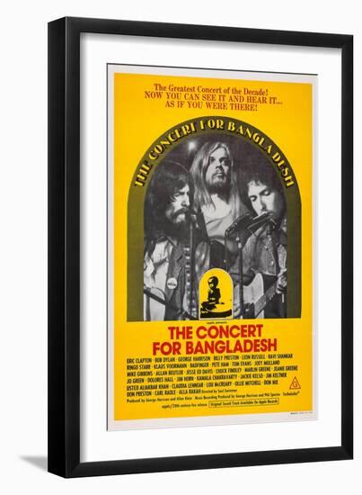 The Concert for Bangladesh, from Left: George Harrison, Leon Russell, Bob Dylan, 1972-null-Framed Premium Giclee Print