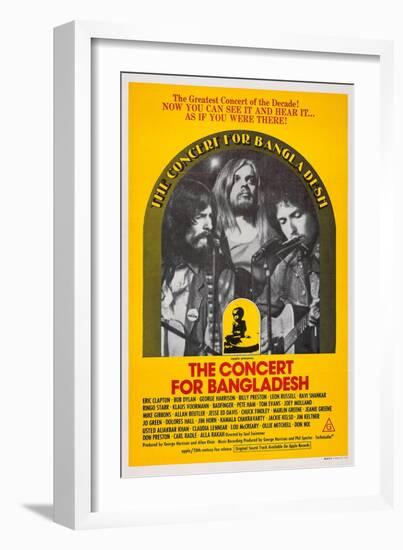 The Concert for Bangladesh, from Left: George Harrison, Leon Russell, Bob Dylan, 1972-null-Framed Premium Giclee Print