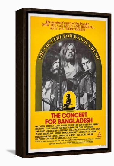 The Concert for Bangladesh, from Left: George Harrison, Leon Russell, Bob Dylan, 1972-null-Framed Stretched Canvas