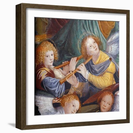 The Concert of Angels, 1534-36 (Fresco) (Detail) (See 175762)-Gaudenzio Ferrari-Framed Giclee Print