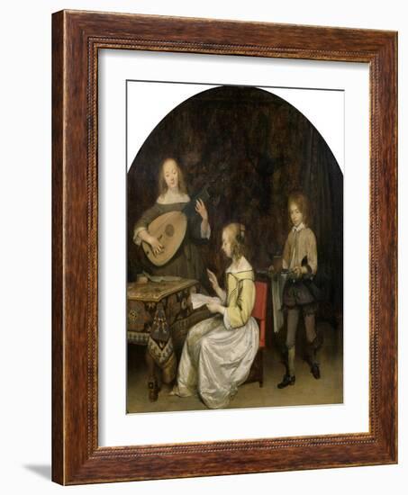 The Concert: Singer and Theorbo Player-Gerard Terborch-Framed Giclee Print