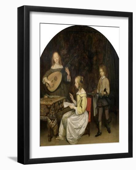 The Concert: Singer and Theorbo Player-Gerard Terborch-Framed Giclee Print