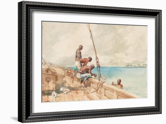 The Conch Divers, 1885-Winslow Homer-Framed Giclee Print