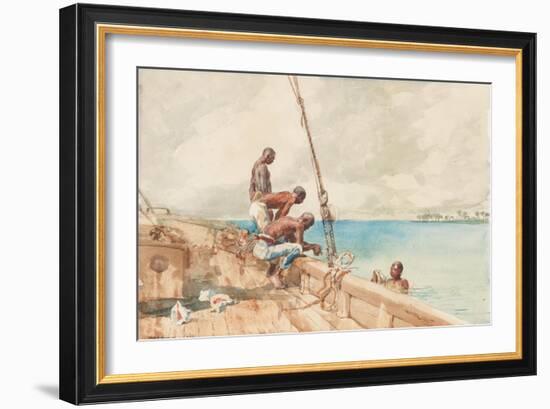 The Conch Divers, 1885-Winslow Homer-Framed Giclee Print