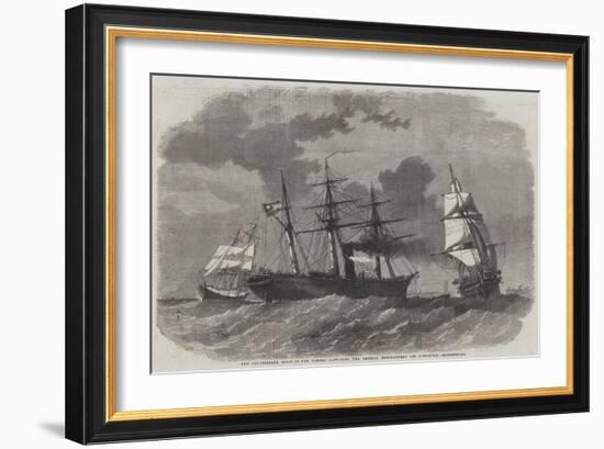 The Confederate Sloop-Of-War Sumter Capturing Two Federal Merchantmen Off Gibraltar-Edwin Weedon-Framed Giclee Print