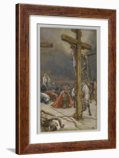The Confession of Saint Longinus, Illustration from 'The Life of Our Lord Jesus Christ', 1886-94-James Tissot-Framed Premium Giclee Print