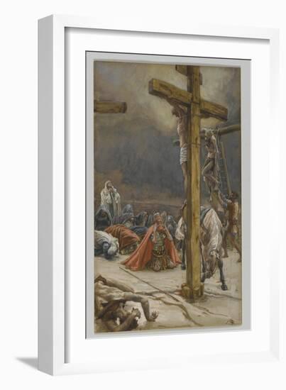 The Confession of Saint Longinus, Illustration from 'The Life of Our Lord Jesus Christ', 1886-94-James Tissot-Framed Giclee Print