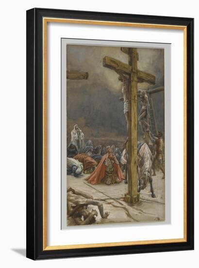 The Confession of Saint Longinus, Illustration from 'The Life of Our Lord Jesus Christ', 1886-94-James Tissot-Framed Giclee Print