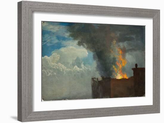 The Conflagration (Oil on Paper)-Albert Bierstadt-Framed Giclee Print