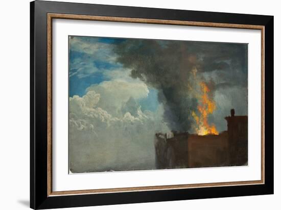 The Conflagration (Oil on Paper)-Albert Bierstadt-Framed Giclee Print