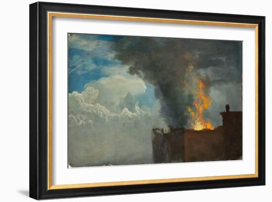 The Conflagration (Oil on Paper)-Albert Bierstadt-Framed Giclee Print