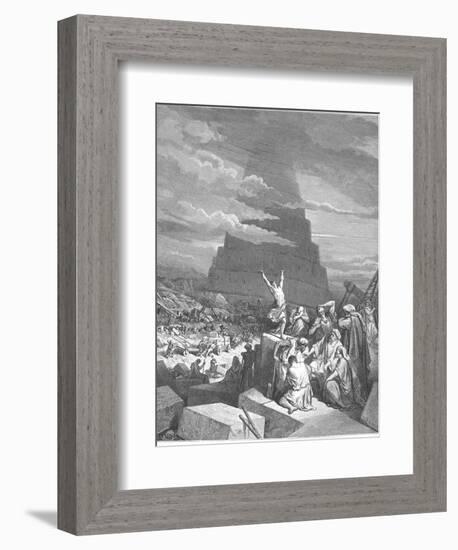 The Confusion of Tongues, 1897-Gustave Doré-Framed Giclee Print
