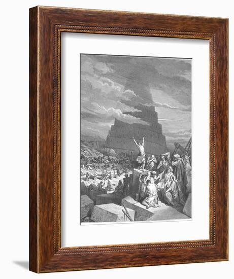 The Confusion of Tongues, 1897-Gustave Doré-Framed Giclee Print