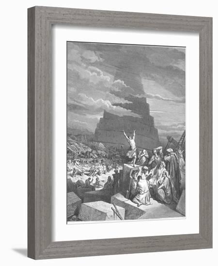 The Confusion of Tongues, 1897-Gustave Doré-Framed Giclee Print