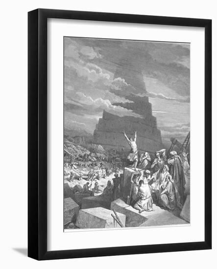 The Confusion of Tongues, 1897-Gustave Doré-Framed Giclee Print