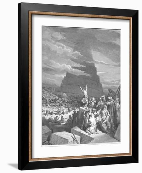 The Confusion of Tongues, 1897-Gustave Doré-Framed Giclee Print