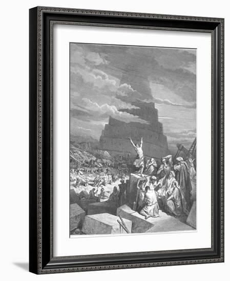 The Confusion of Tongues, 1897-Gustave Doré-Framed Giclee Print