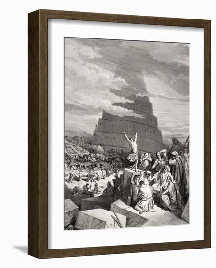 The Confusion of Tongues, Genesis 11:7-9, Illustration from Dore's 'The Holy Bible', Engraved by…-Gustave Doré-Framed Giclee Print