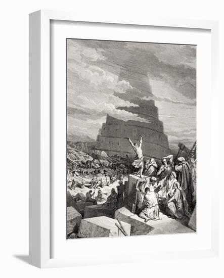 The Confusion of Tongues, Genesis 11:7-9, Illustration from Dore's 'The Holy Bible', Engraved by…-Gustave Doré-Framed Giclee Print