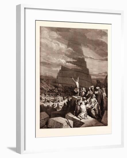 The Confusion of Tongues-Gustave Dore-Framed Giclee Print