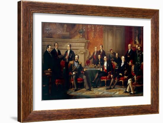 The Congress of Paris in 1856-Édouard Louis Dubufe-Framed Giclee Print