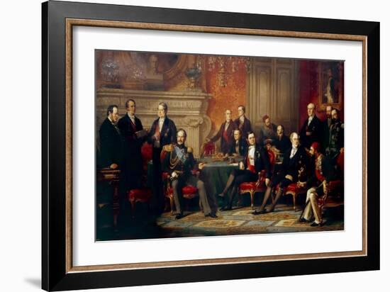 The Congress of Paris in 1856-Édouard Louis Dubufe-Framed Giclee Print