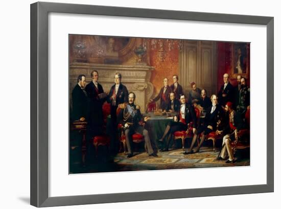 The Congress of Paris in 1856-Édouard Louis Dubufe-Framed Giclee Print