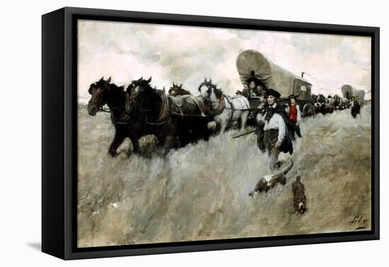 The Connecticut Settlers Entering the Western Reserve-Howard Pyle-Framed Premier Image Canvas