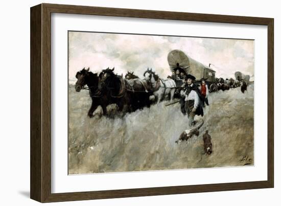 The Connecticut Settlers Entering the Western Reserve-Howard Pyle-Framed Giclee Print