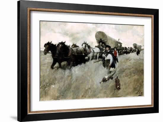 The Connecticut Settlers Entering the Western Reserve-Howard Pyle-Framed Giclee Print