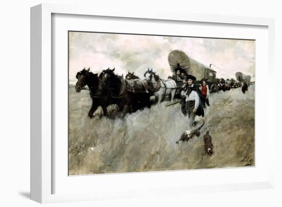 The Connecticut Settlers Entering the Western Reserve-Howard Pyle-Framed Giclee Print