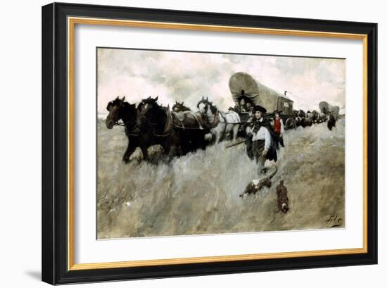 The Connecticut Settlers Entering the Western Reserve-Howard Pyle-Framed Giclee Print