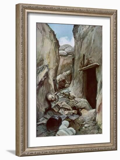 The Conquered Trenches of Perthes, Champagne, France, October 1915-Francois Flameng-Framed Giclee Print