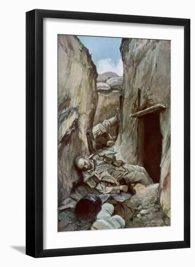 The Conquered Trenches of Perthes, Champagne, France, October 1915-Francois Flameng-Framed Giclee Print