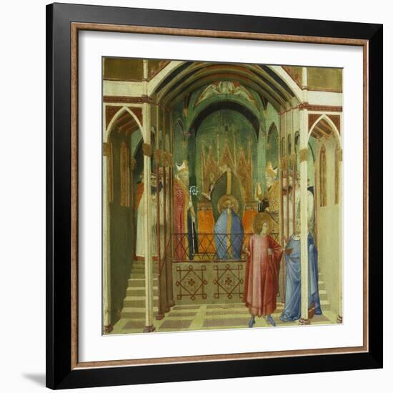 The Consecration of St Nicholas as Bishop of Mira, Detail from Miracles of St Nicholas of Bari-Ambrogio Lorenzetti-Framed Giclee Print