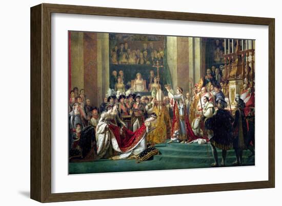 The Consecration of the Emperor Napoleon (1769-1821) and the Coronation of the Empress Josephine-Jacques-Louis David-Framed Giclee Print