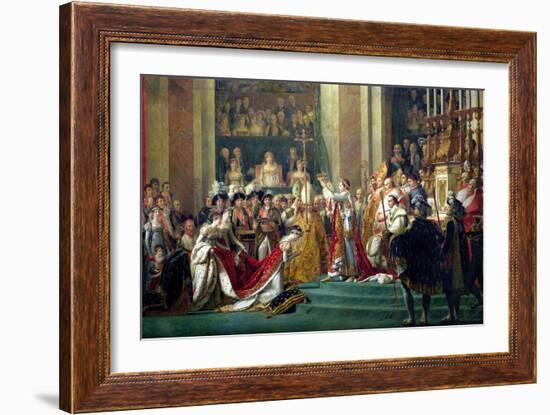 The Consecration of the Emperor Napoleon (1769-1821) and the Coronation of the Empress Josephine-Jacques-Louis David-Framed Giclee Print