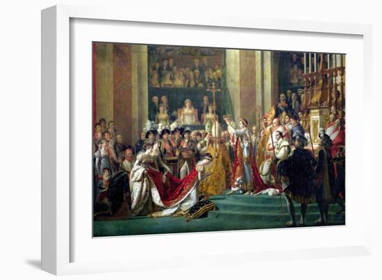 The Consecration of the Emperor Napoleon (1769-1821) and the Coronation of the Empress Josephine-Jacques-Louis David-Framed Giclee Print