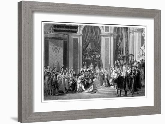 The Consecration of the Emperor Napoleon and the Coronation of the Empress Josephine, 1804-Jacques-Louis David-Framed Giclee Print