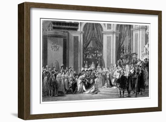 The Consecration of the Emperor Napoleon and the Coronation of the Empress Josephine, 1804-Jacques-Louis David-Framed Giclee Print