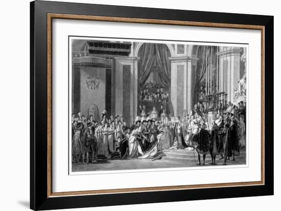 The Consecration of the Emperor Napoleon and the Coronation of the Empress Josephine, 1804-Jacques-Louis David-Framed Giclee Print