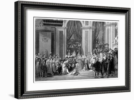 The Consecration of the Emperor Napoleon and the Coronation of the Empress Josephine, 1804-Jacques-Louis David-Framed Giclee Print