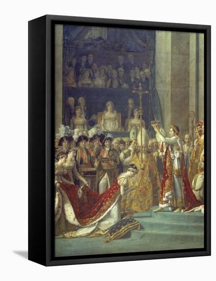 The Consecration of the Emperor Napoleon and the Coronation of the Empress Josephine Notre-Dame-Jacques Louis David-Framed Premier Image Canvas