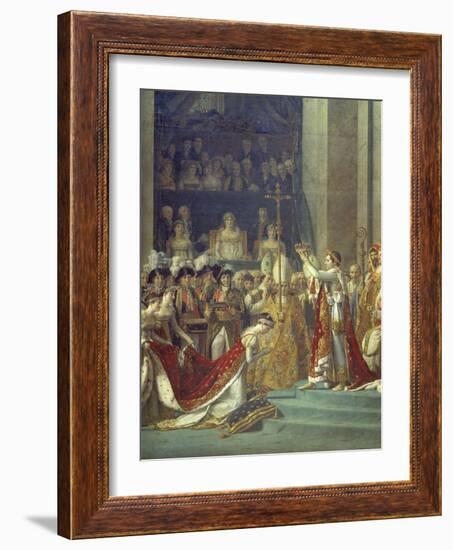 The Consecration of the Emperor Napoleon and the Coronation of the Empress Josephine Notre-Dame-Jacques Louis David-Framed Giclee Print