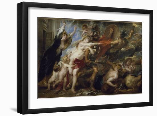 The Consequences of the War - Oil on Canvas, 1638-Peter Paul Rubens-Framed Giclee Print